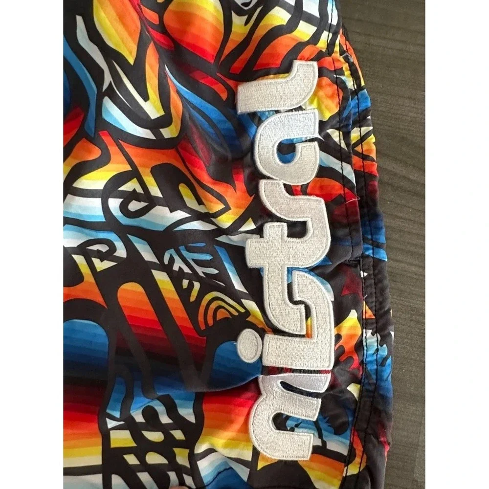 Mistral Mens‎ Swim Shorts Large Geometric Spellout Paddle Board Water Sports